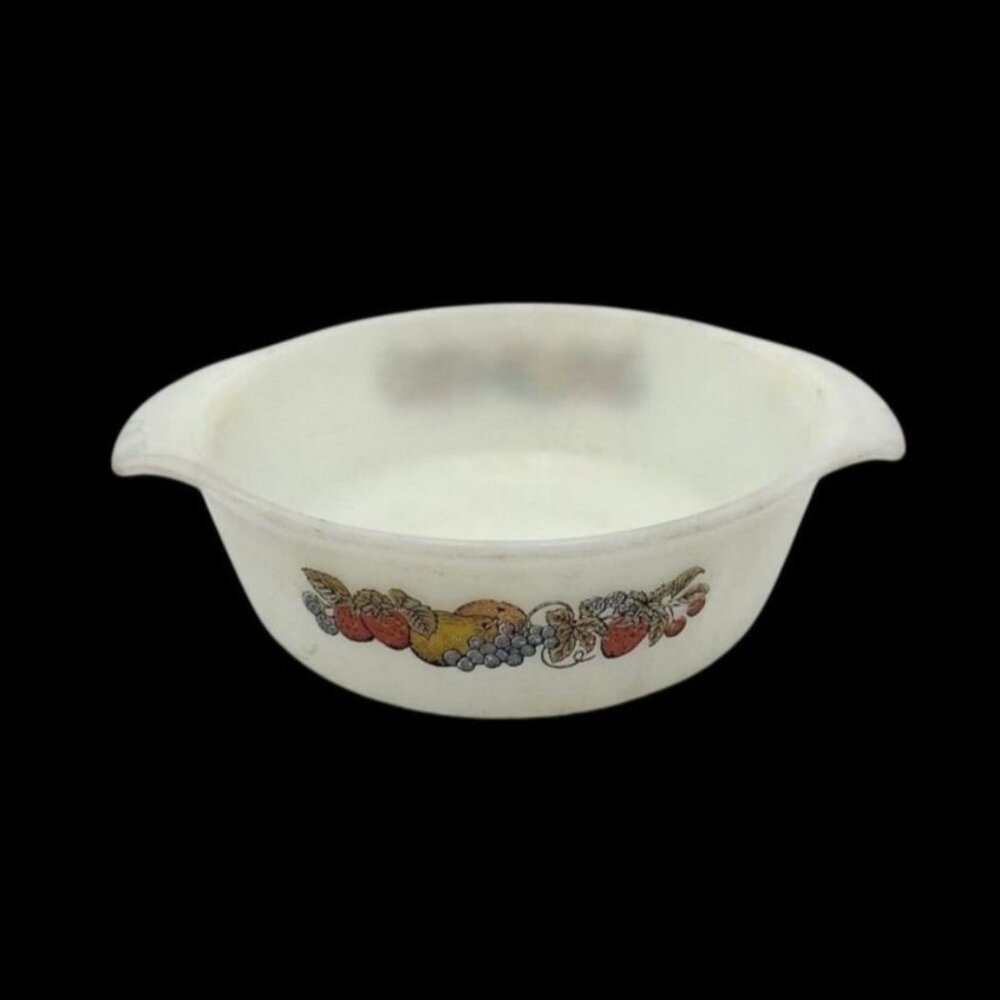 Vintage Anchor Hocking Fire King Harvest Fruit 1 Qt Casserole #436 USA No Lid